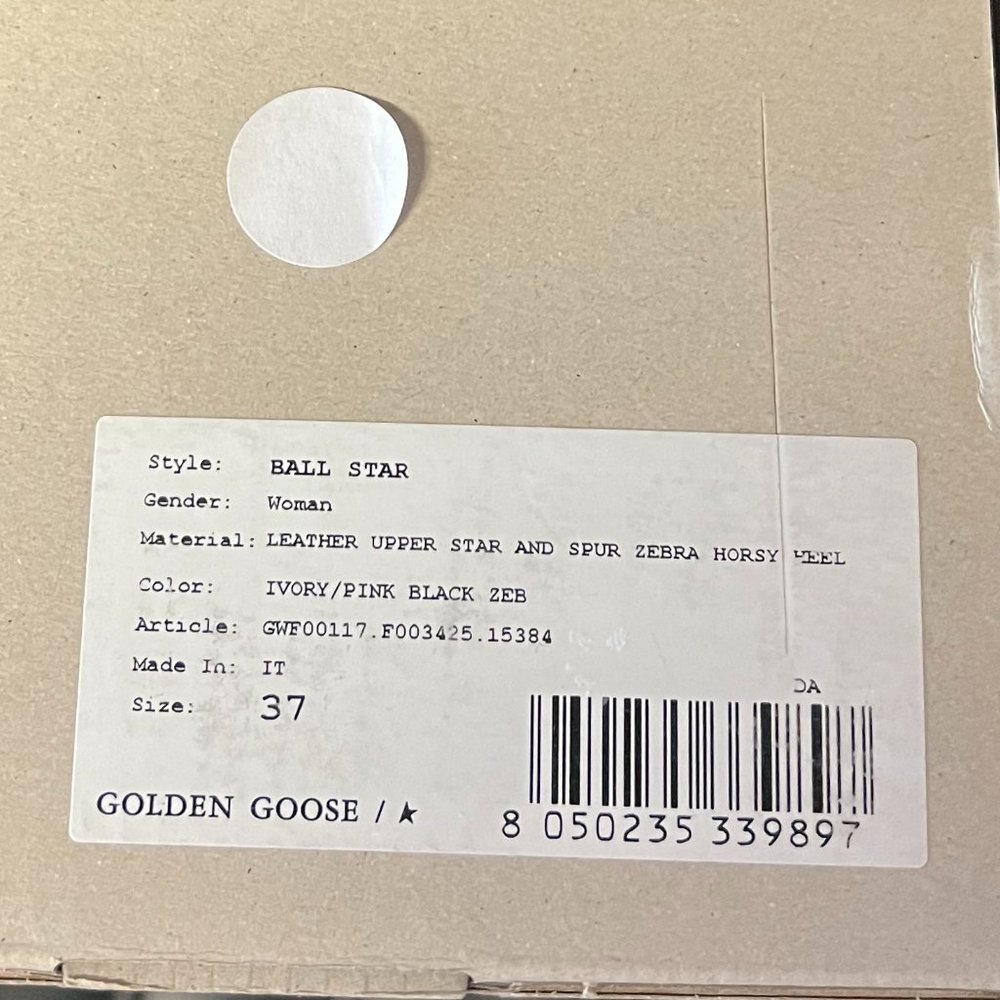 Golden Goose Ball Star LTD Sneakers In Ivory Size-7.5 NEW - Picture 9 of 9